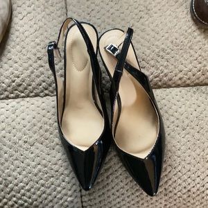 Black sling back heels